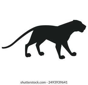 silueta de un león. león Vector plano
