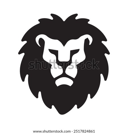 Silhouette Lion head vector art.