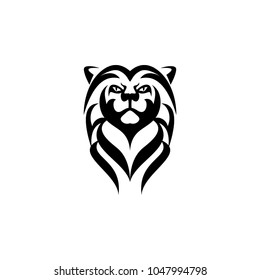 silhouette lion head vector logo icon
