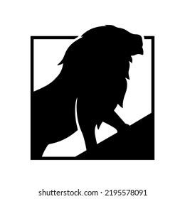 silhouette of lion king face logo vector