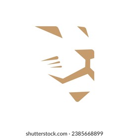 silhouette of lion king face logo vector