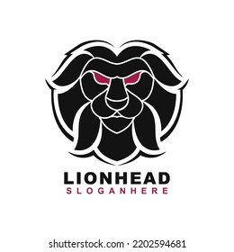 Silhouette lion logo design vector