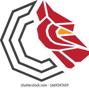 Silhouette of the lion Logo Template