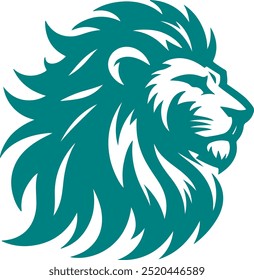 Logo de la mascota del león de la silueta en fondo blanco