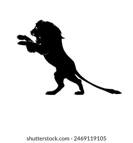 Silhouette of a lion must attack 