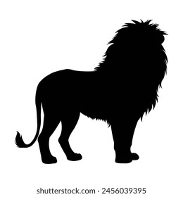 silhouette of a lion on white