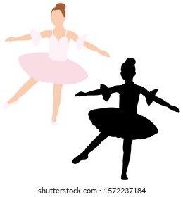 silhouette of a little ballerina girl