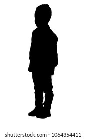 Silhouette Little Boy Stock Vector (Royalty Free) 1064354411 | Shutterstock