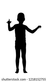 Silhouette of a little boy