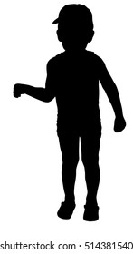 Silhouette Little Boy Stock Vector (Royalty Free) 514381540 | Shutterstock