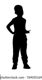 Silhouette of a little boy