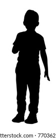 Silhouette Little Boy Stock Vector (Royalty Free) 770362177 | Shutterstock