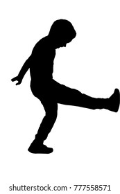 Silhouette of a little boy