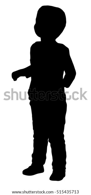 Download Silhouette Little Boy Stock Vector (Royalty Free) 515435713