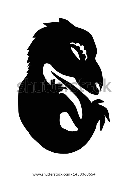 Silhouette Little Dinosaur Egg Stock Vector (Royalty Free) 1458368654