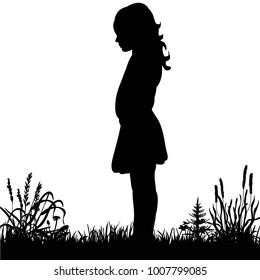 silhouette little girl