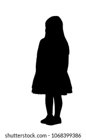 Silhouette Little Girl Stock Vector (Royalty Free) 1068399386 ...