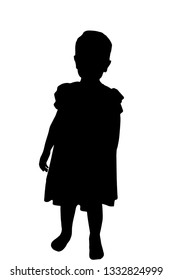 Silhouette Little Girl Stock Vector (Royalty Free) 1332824999 ...