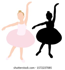 silhouette of a little girl ballerina, ballet