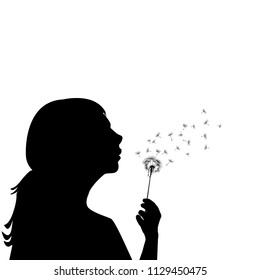 267 Face blowing flowers silhouette Images, Stock Photos & Vectors ...