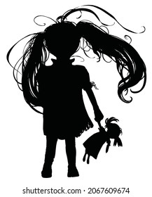The silhouette little girl