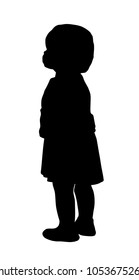 Silhouette of a little girl standing 