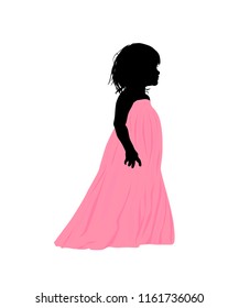 Silhouette of little girl. Vector