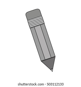 silhouette little school pencil with eraser