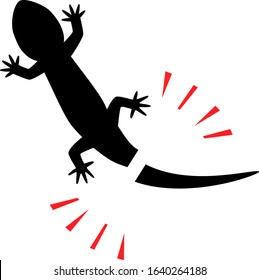 Silhouette Of A Lizard With A Cut Tail