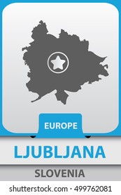  Silhouette of Ljubljana, Capital city of Slovenia,South Europe