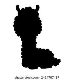 Silhouette Llama. Alpaca. Black hand drawn. Vector illustration