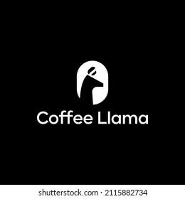 Silhouette Llama Coffee Logo Design