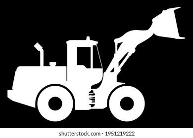 Silhouette the loader on a dark background.