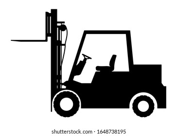 Silhouette the loader on a white background.