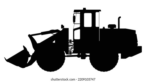 Silhouette the loader on a white background.