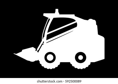 The silhouette of the loader on a white background.