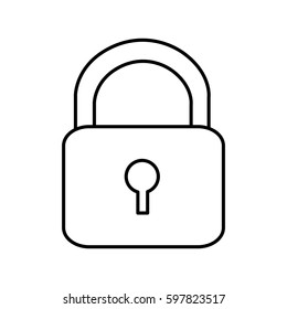 silhouette lock close icon, vector illustraction design image