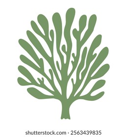 The silhouette  logo of an algae or coral , seaweed, an excellent design on a marine theme