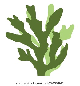 The silhouette  logo of an algae or coral , seaweed, an excellent design on a marine theme