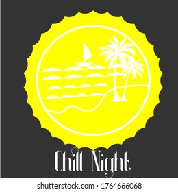 Silhouette logo of a beach view