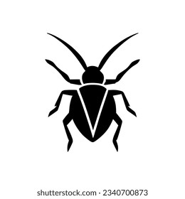 Silhouette logo of a beetle. black icon of a bug. vector icon for computer bugs. simple logo of computer viruses.