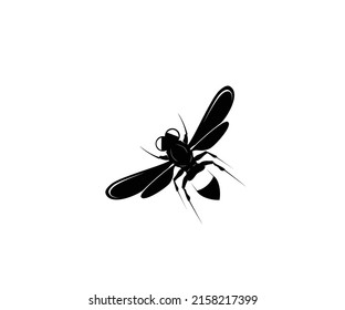silhouette logo design icon bee