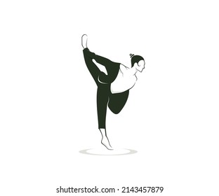 silhouette logo design icon dancer