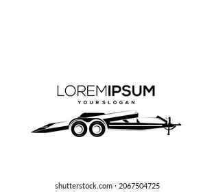 silhouette logo design icon trailer
