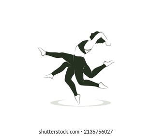 silhouette logo design icon woman dance double