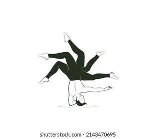 silhouette logo design male dancer