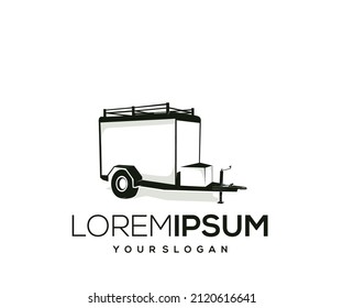 silhouette logo design small trailer