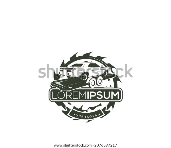 silhouette logo design trailer\
car