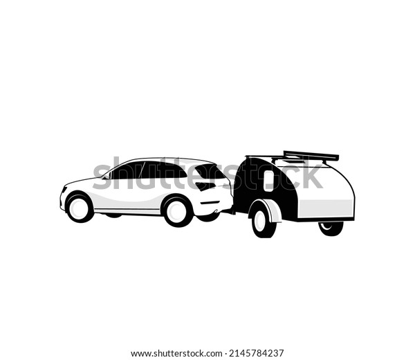 silhouette logo design trailer\
car