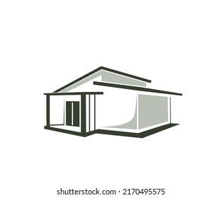 silhouette logo design vector building